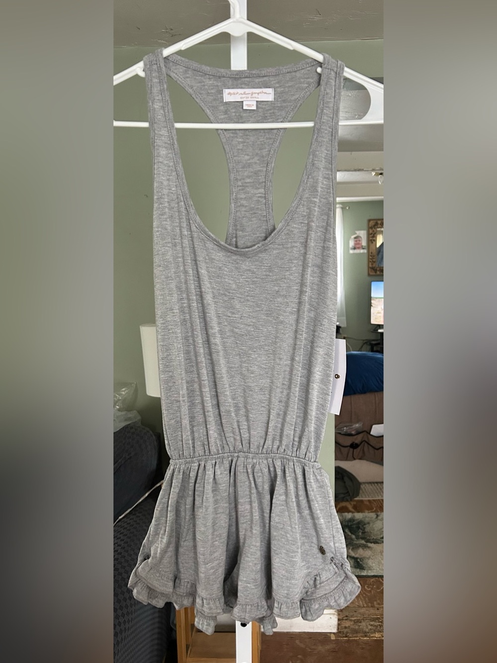 Spiritual Gangster Heather Gray Racerback Tank Romper